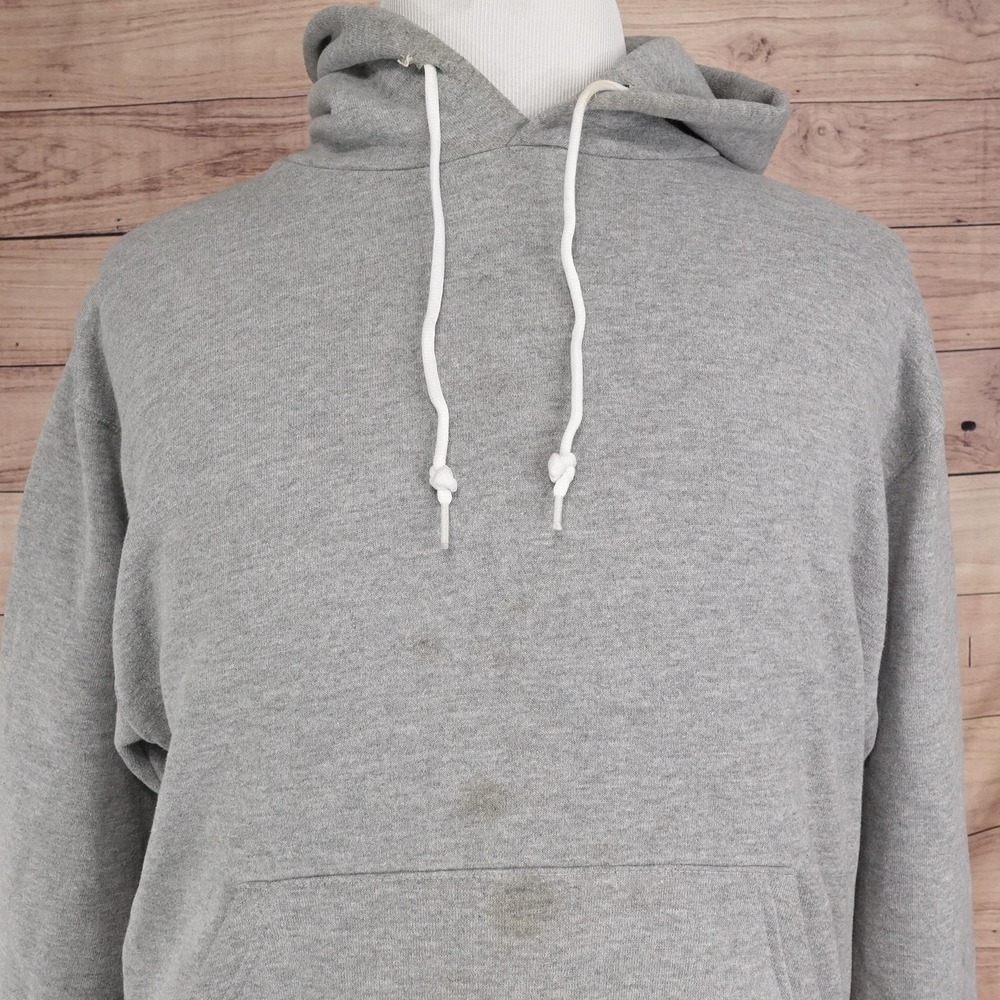 Vintage Russell Athletic Hoodie Mens L Gray Pullover Fleece Hooded **READโ